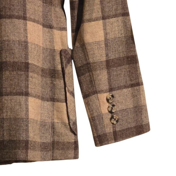 JH Collectibles Vintage Wool Plaid Single Breasted Blazer Sz 4 - Picture 6 of 11